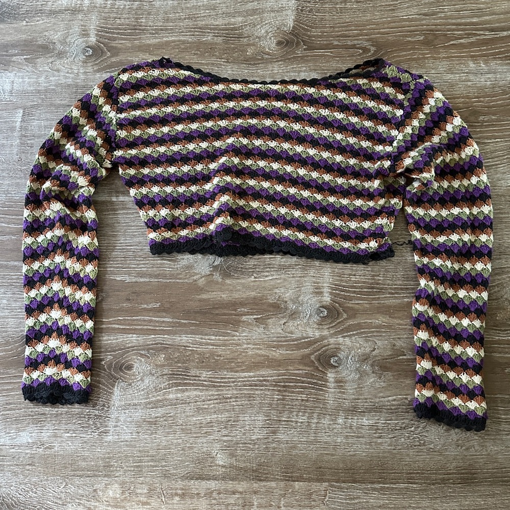 Vintage crocheted Cropped Sweater Top
